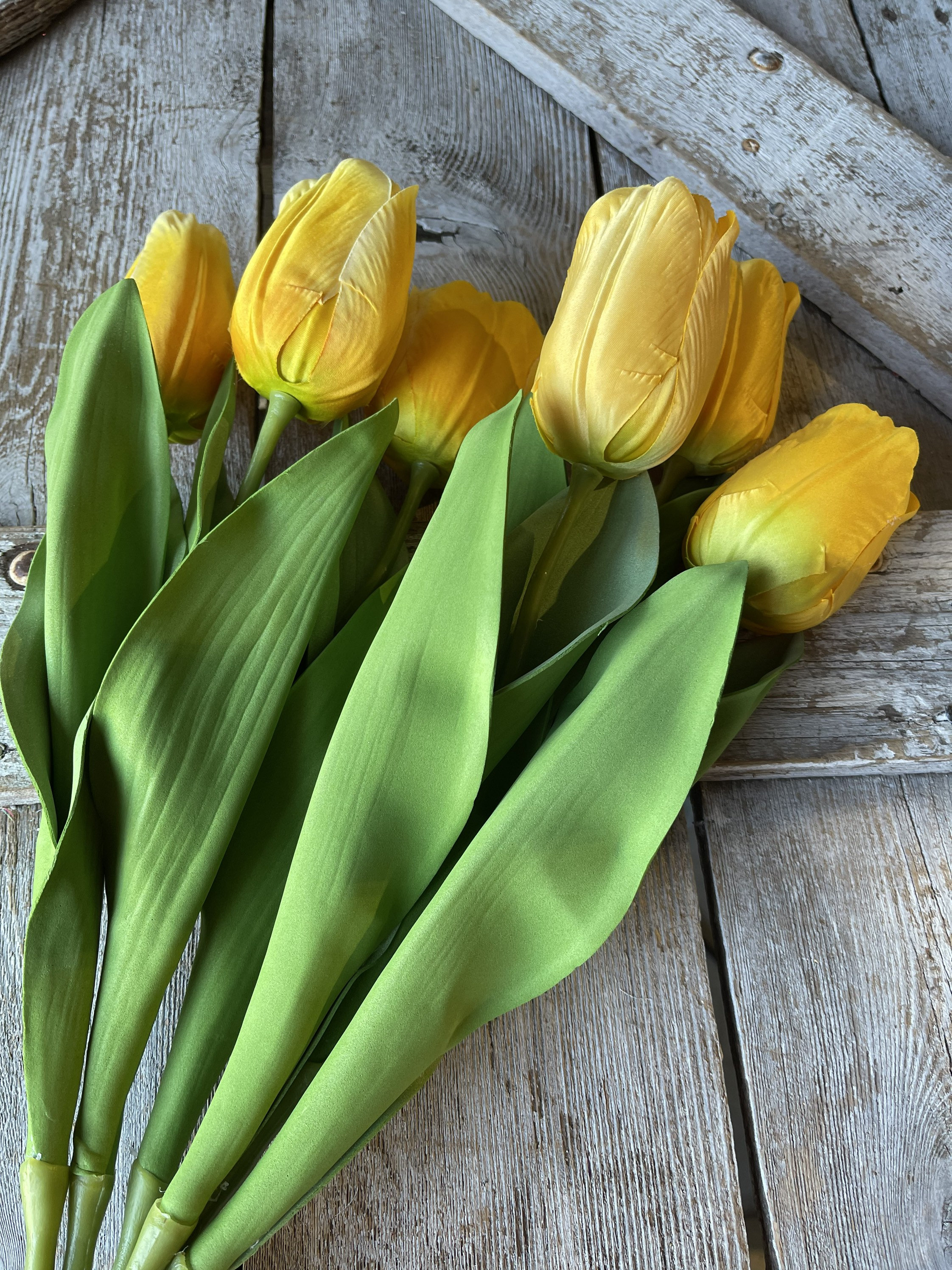 Tulipanes artificiales flores de seda amarilla tulipanes - Etsy México