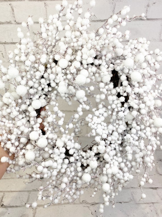 White Berry Wreath Snow White Berry Wreath Winter Wreath With