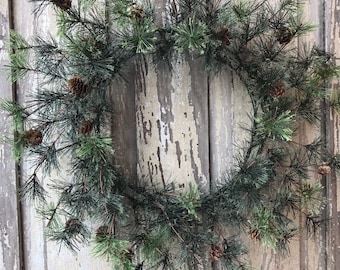 Pine Wreath base , Christmas Pine Wreath, Wispy Pine Base, Wreath Base for Christmas, Winter Wreath, Green Wreath for winter, Keleas