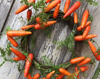 Carrot Wreath, Carrot Wreath for front door, Easter Wreath, Easter Decor, Easter bunny carrots, Spring Wreath, Carrot Easter Decor, Keleas