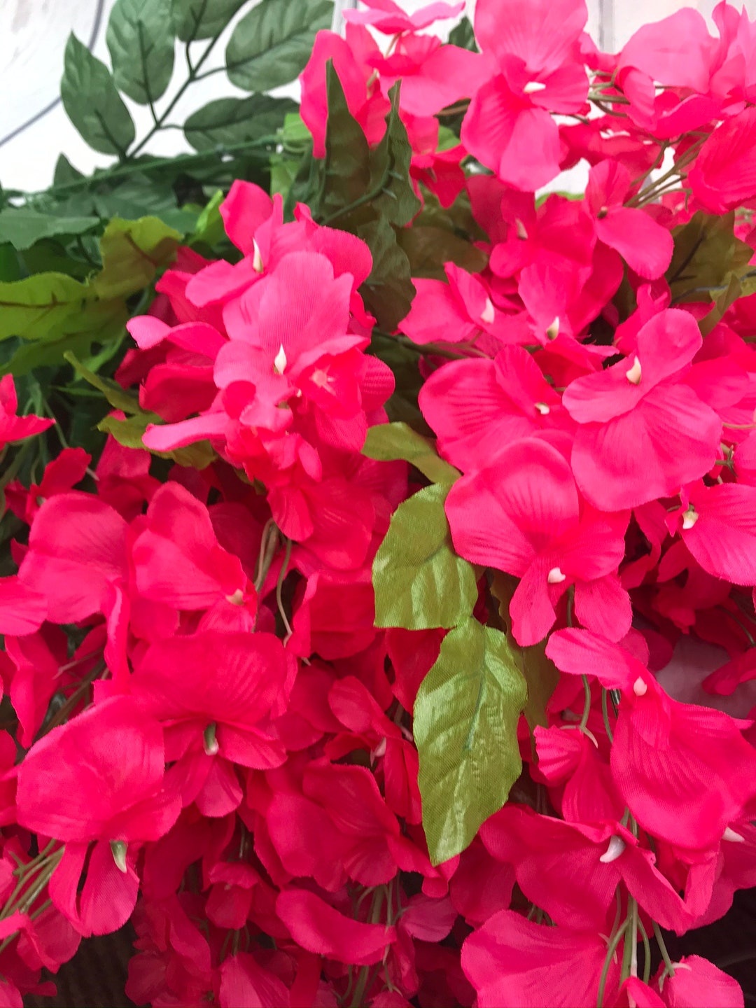 Pink Artificial Wisteria Bush, Silk Flower Wisteria Bush, Wisteria for