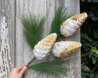 Pine Cone Stem, Pine cone for wreath, Pine cone for garland, Pine cone decor, Pine cone for Christmas tree, Artifical Pine Cones , Keleas