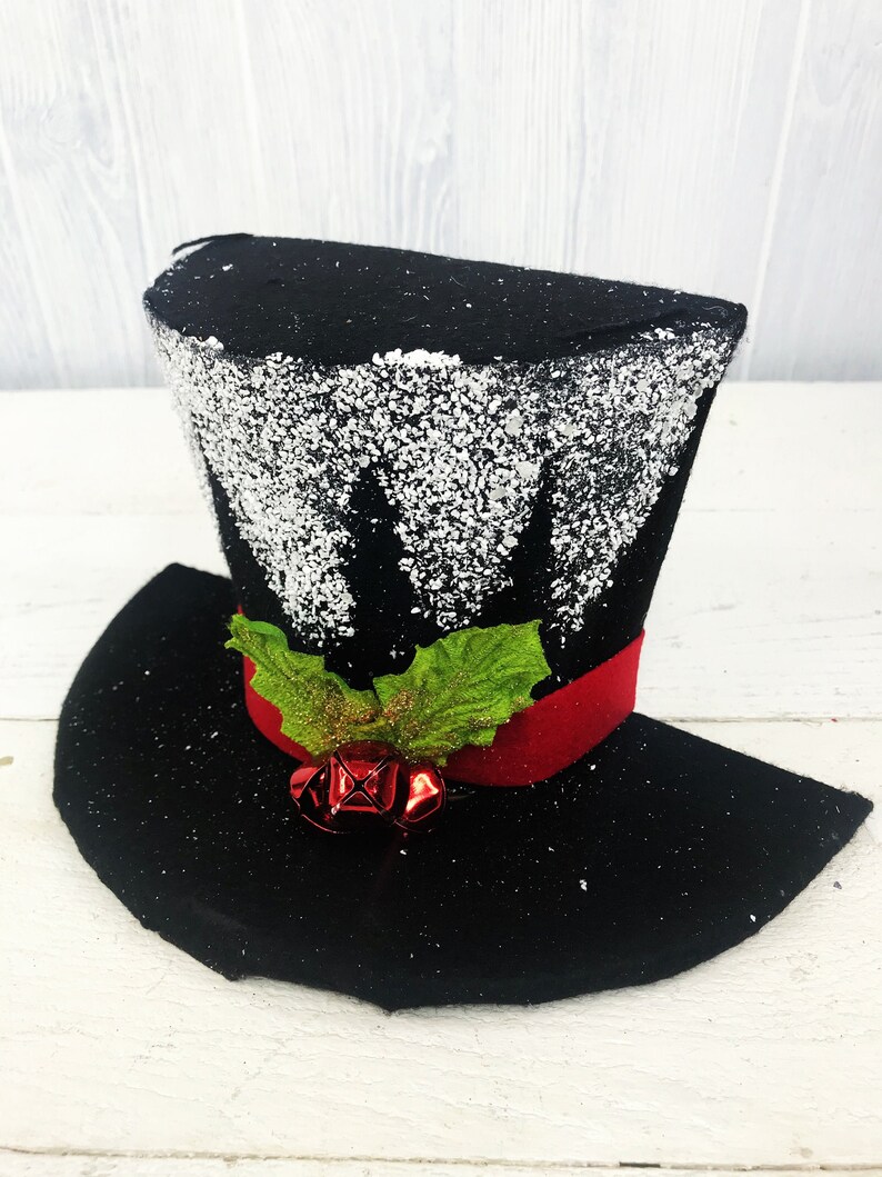 Snow half snowman hat for Wreaths top Hat floral Top Hat Etsy