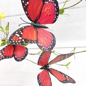 Red Butterfly Twig Stem, Spring Stem, Butterfly Wreath attachment, Butterfly Wreath stem, Spring decorations, Keleas, Keleas Florals