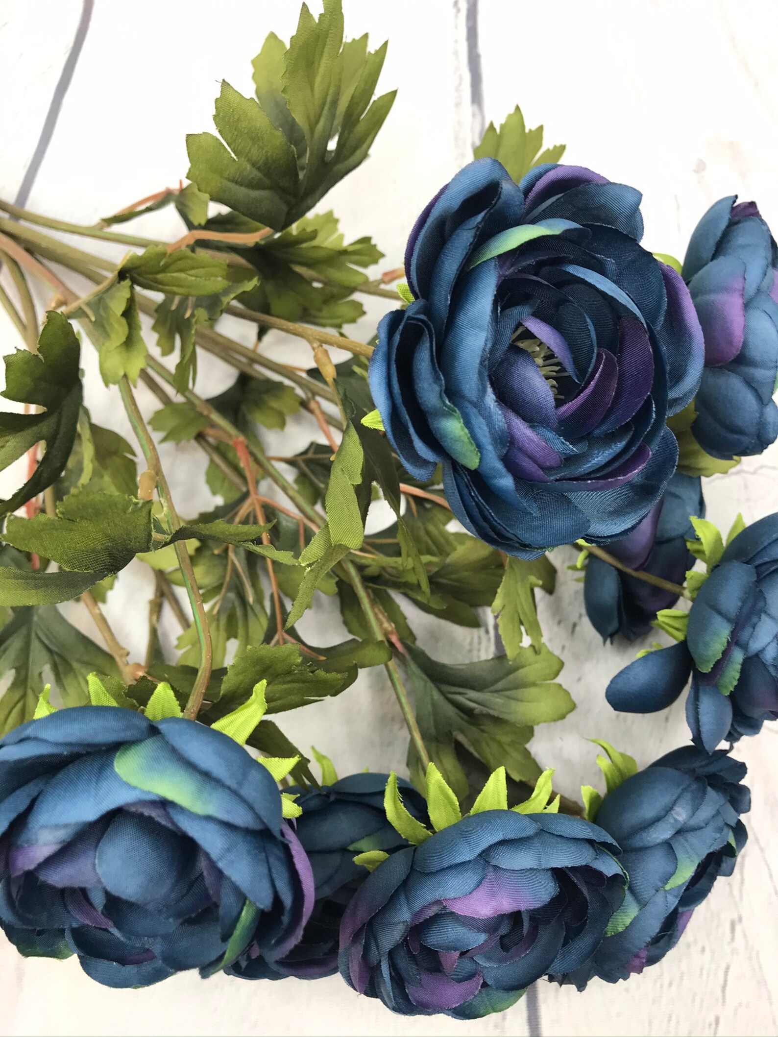 Blue Artificial Flowers Blue Ranunculus Bush Ranunclus Bush Etsy