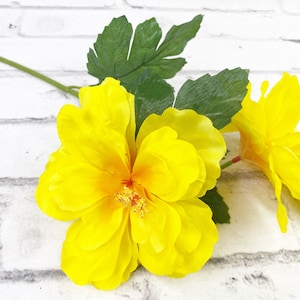 Artificial Hibiscus Stem for floral design and wreath making , Tropical silk flower for floral arrangements