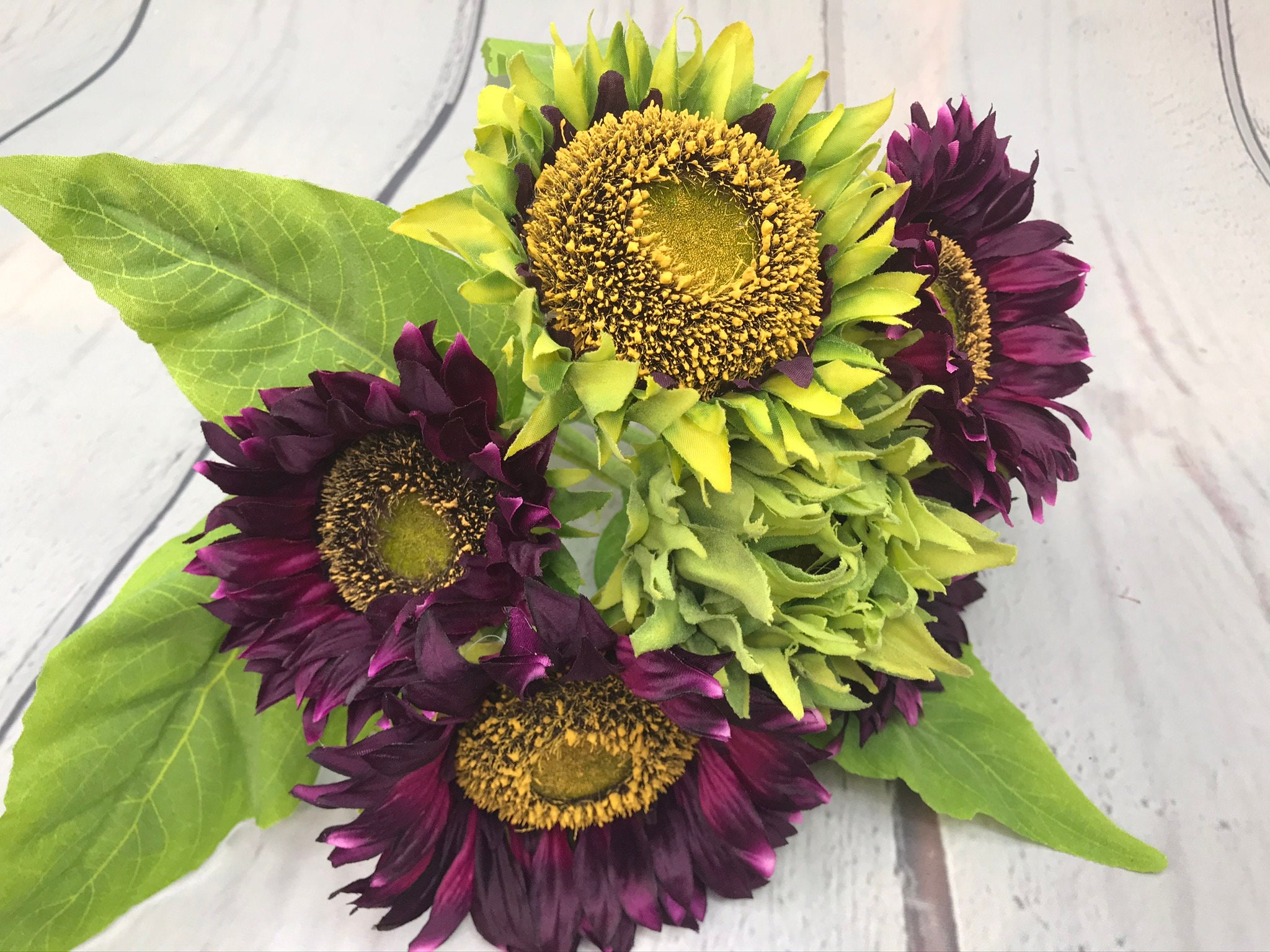 Deluxe Purple Sunflower Bouquet Purple Sunflowers | Etsy