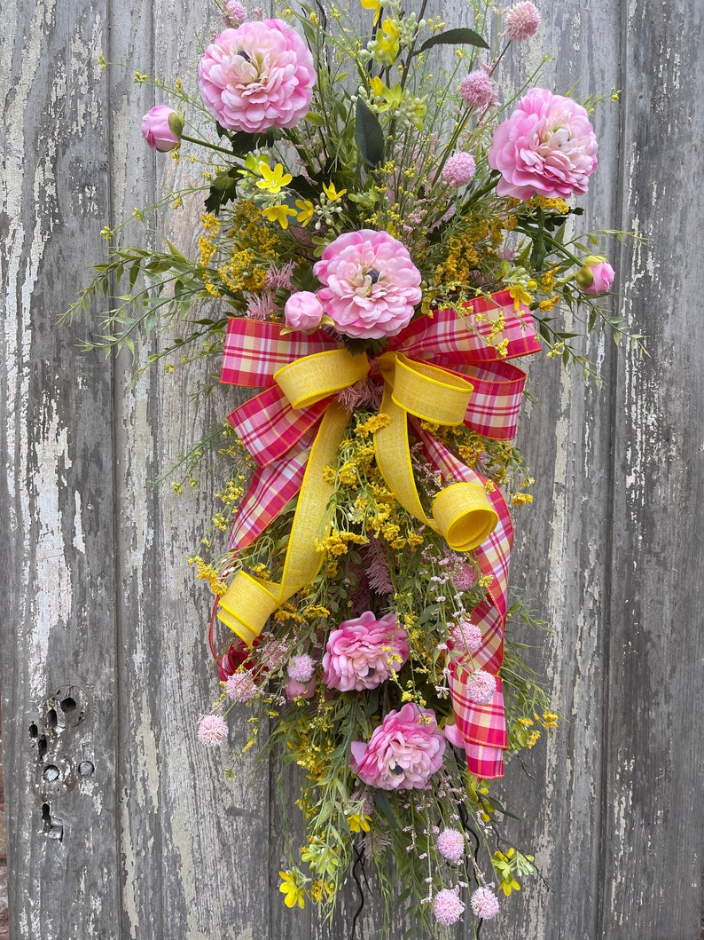 Spring Swag Wreath for Front Door by Keleas Floral Spring Etsy