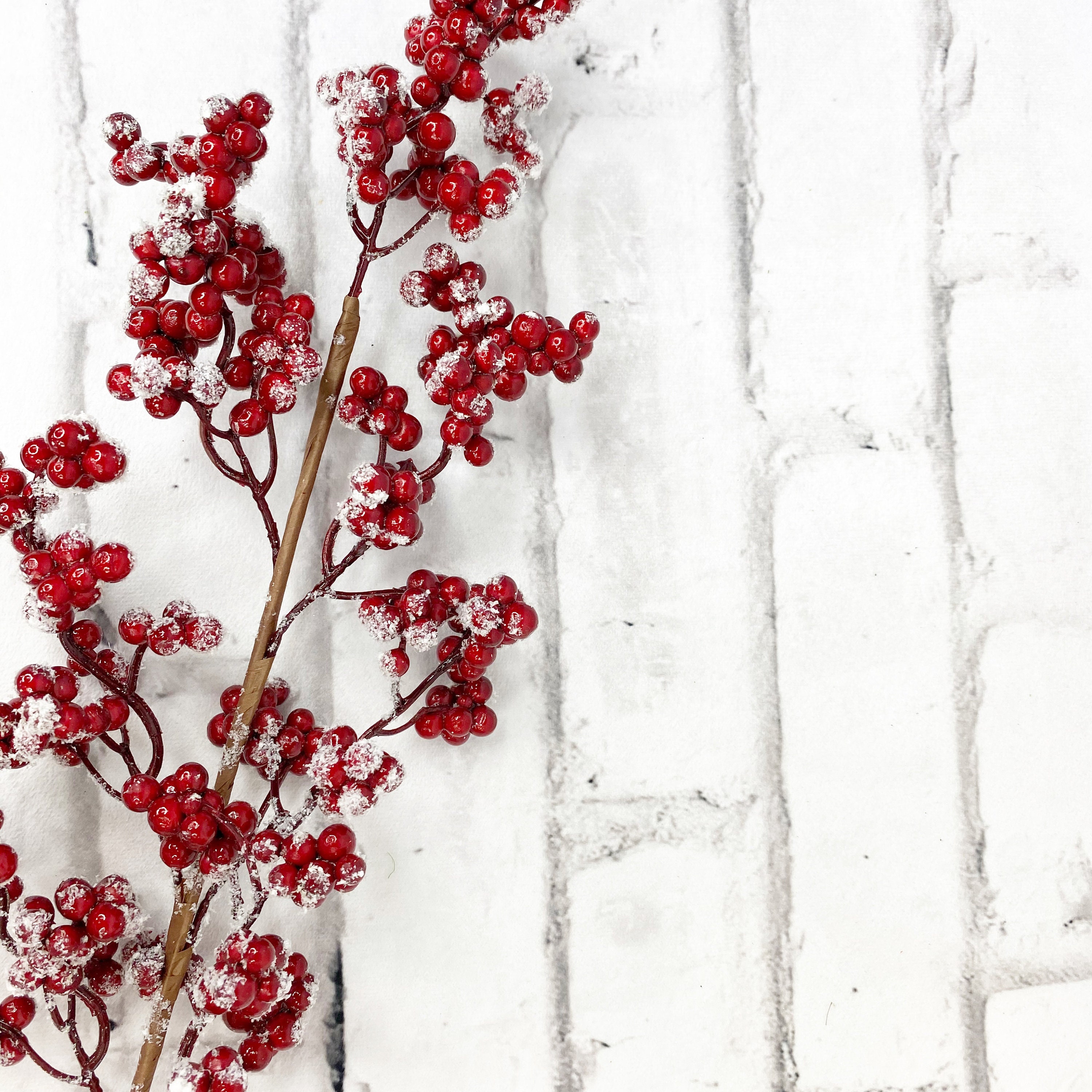 18” Red Snow Berry Pick Christmas Sprays