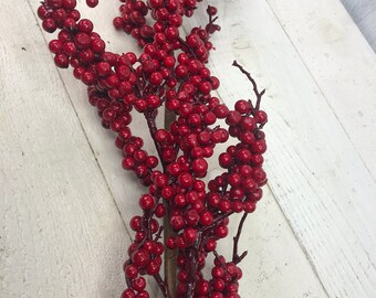 Winter Red Berry Garland, Christmas Garland, Mantle Decor, Garland for Mantle, Garland for Mirror, Christmas Wedding, Keleas