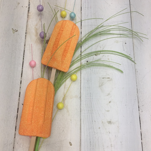 Orange Popsicle Stem, Summer Popsicle wreath, summer decorations, Keleas, Keleas Florals