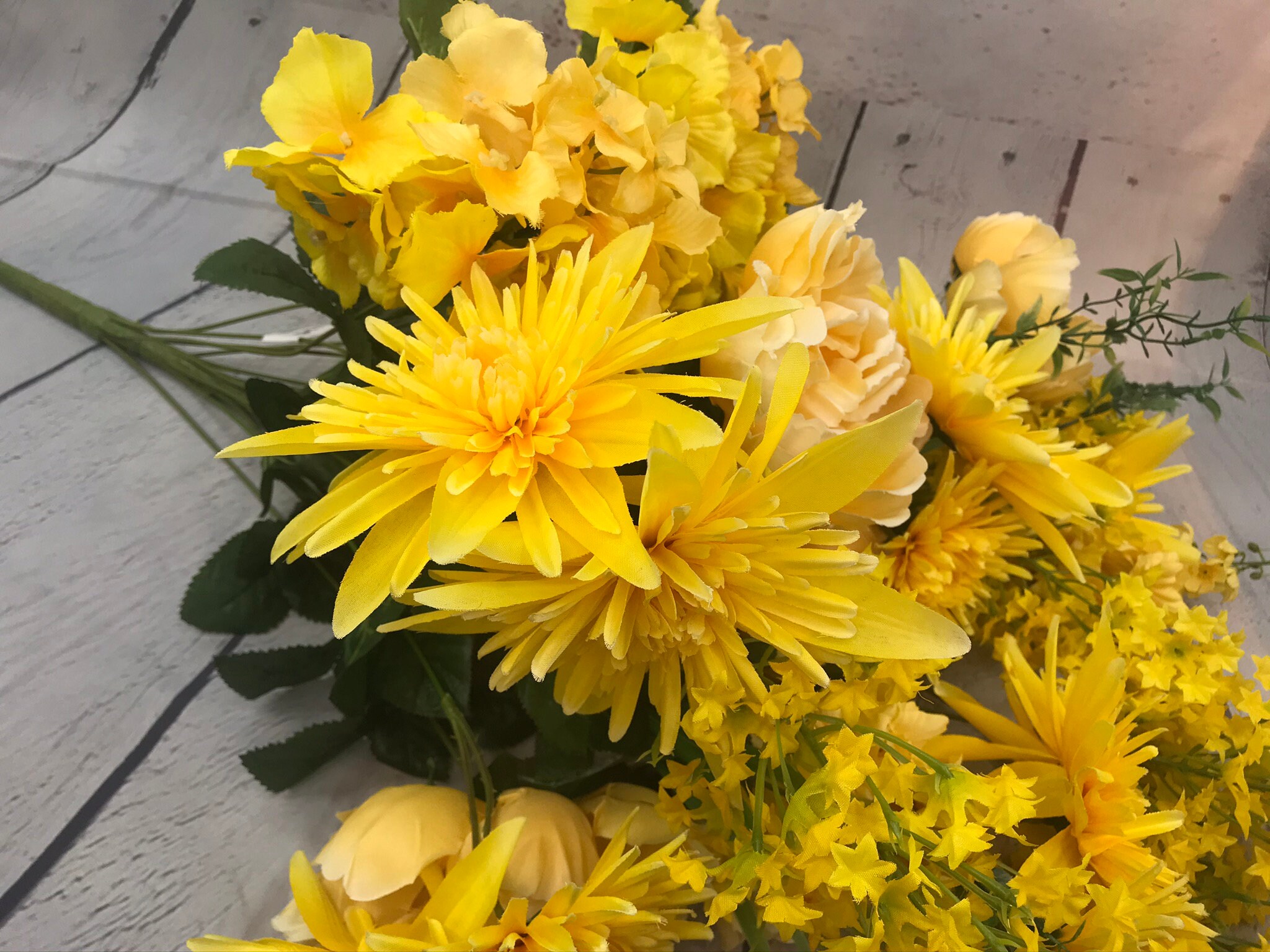 Yellow Peony & Hydrangea Bush Hydrangea Bush Artificial | Etsy