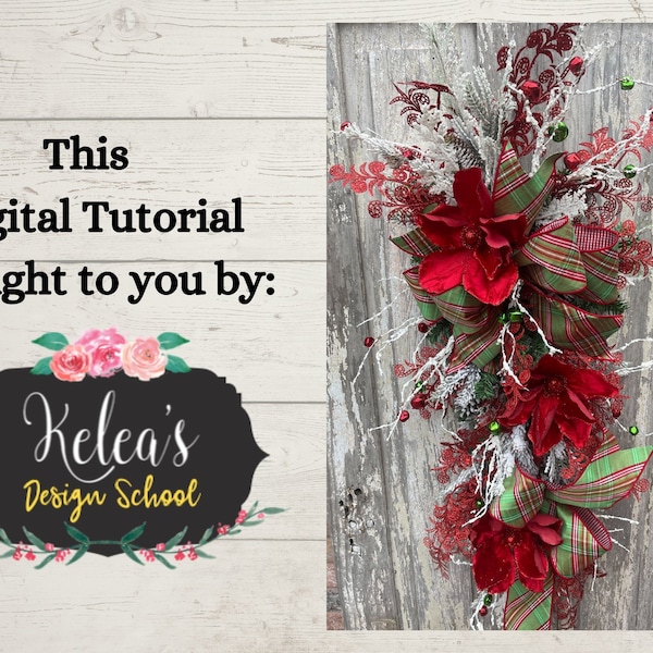 How to make a Classic Christmas Swag DIY Wreath Tutorial, Christmas Bow Tutorial How to Video by Keleas