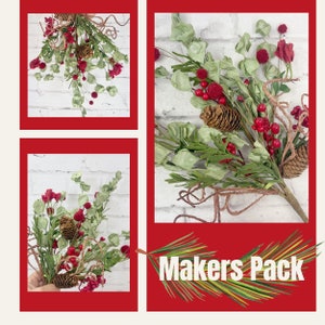 Artificial Dried look Cottage Greenery floral Designs, Christmas Tree Berry Filler Picks , Set of 12 Farmhouse Christmas Berries by Keleas