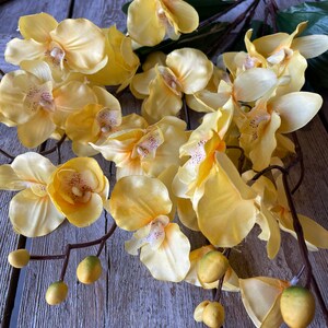 Orchid Bush, Yellow Orchid Silk Flowers flower, Artificial Orchids, Yellow Fake Flowers, Keleas