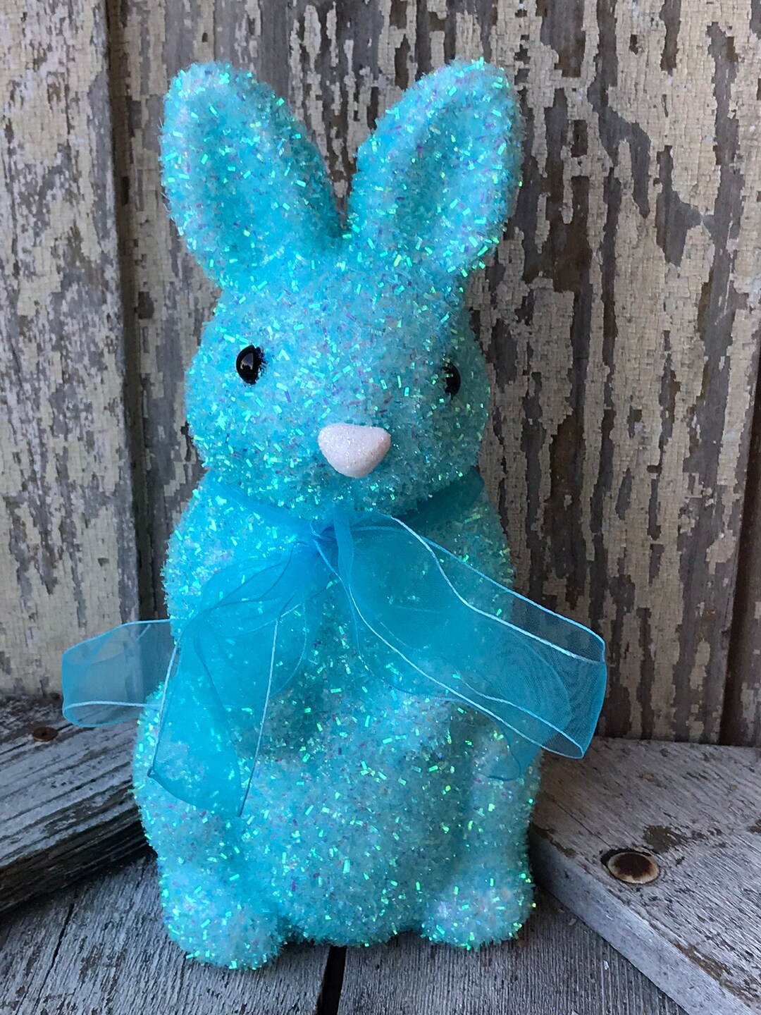 Blue Glitter Easter Bunny, Blue Foam Easter Bunny Wreath Attachment