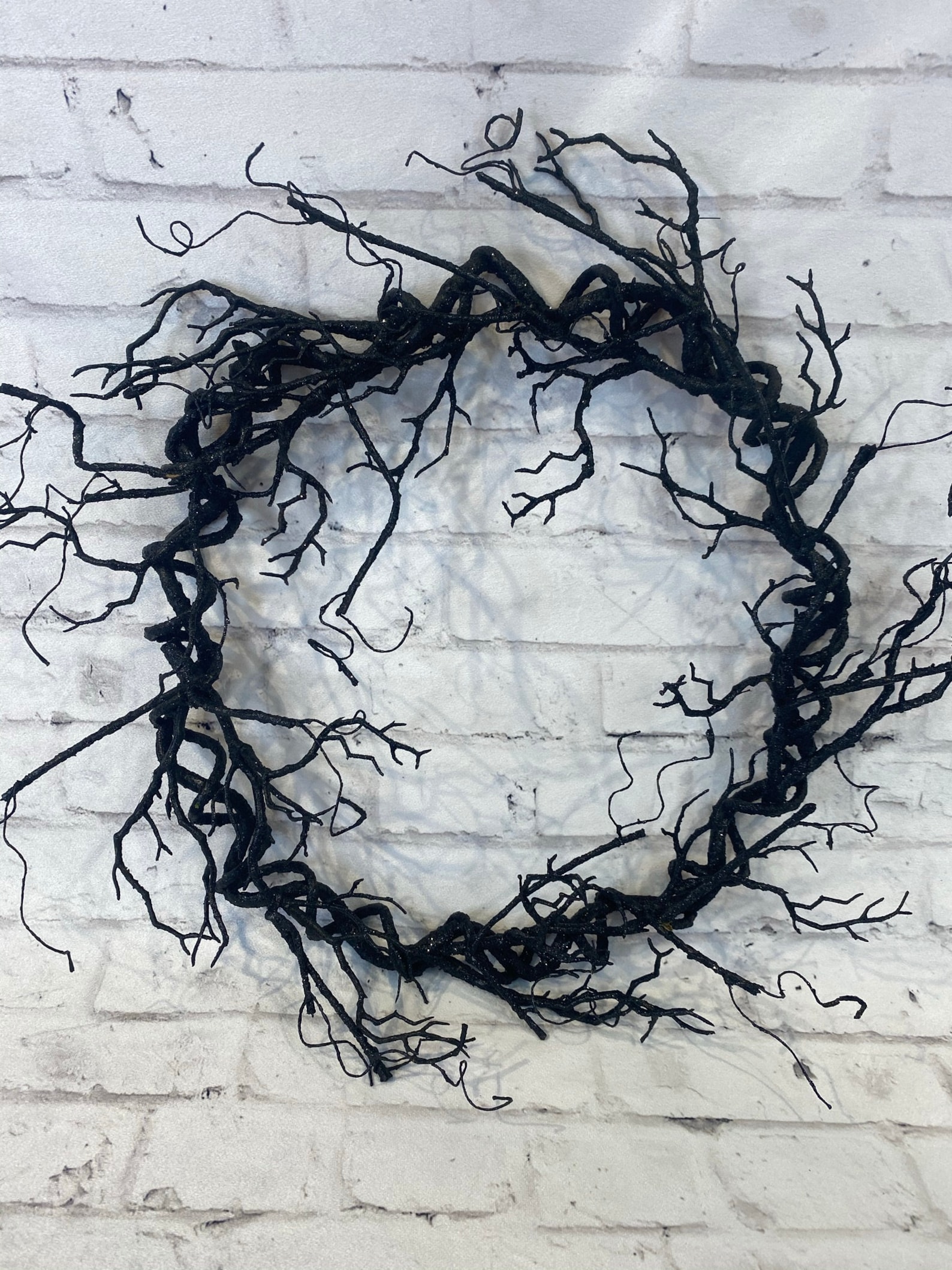 Black Twig Halloween Wreath Base Halloween Artificial Twig Etsy