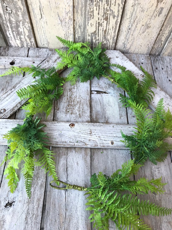 5ft Mixed Fern Plastic Garland, Green Garland,spring Garland, All Year  Wreath, All Season Garland, Natural Wreath,year Round Garland, Keleas 