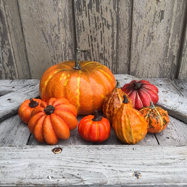Fall pumpkins and Gourds, Artifical Pumpkins, Fall pumpkins, foam pumpkins, pumpkins for wreaths, Fall wreath attachment,  Keleas