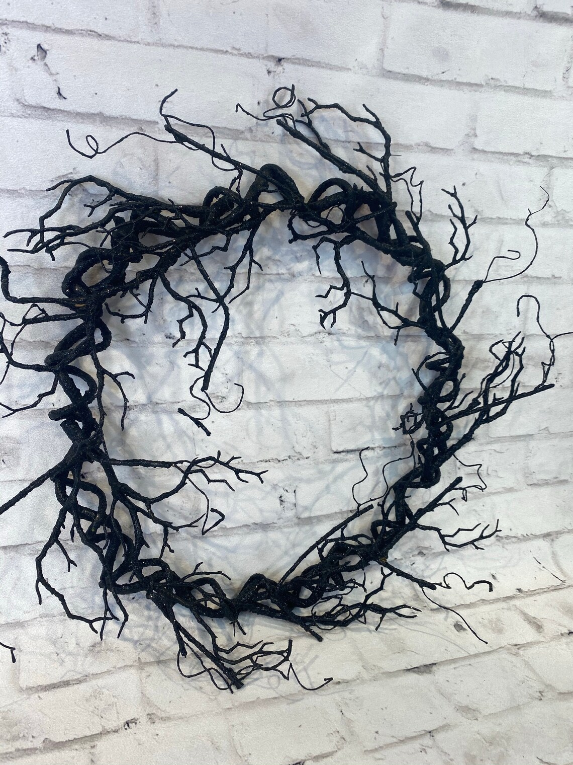 Black Twig Halloween Wreath Base Halloween Artificial Twig Etsy