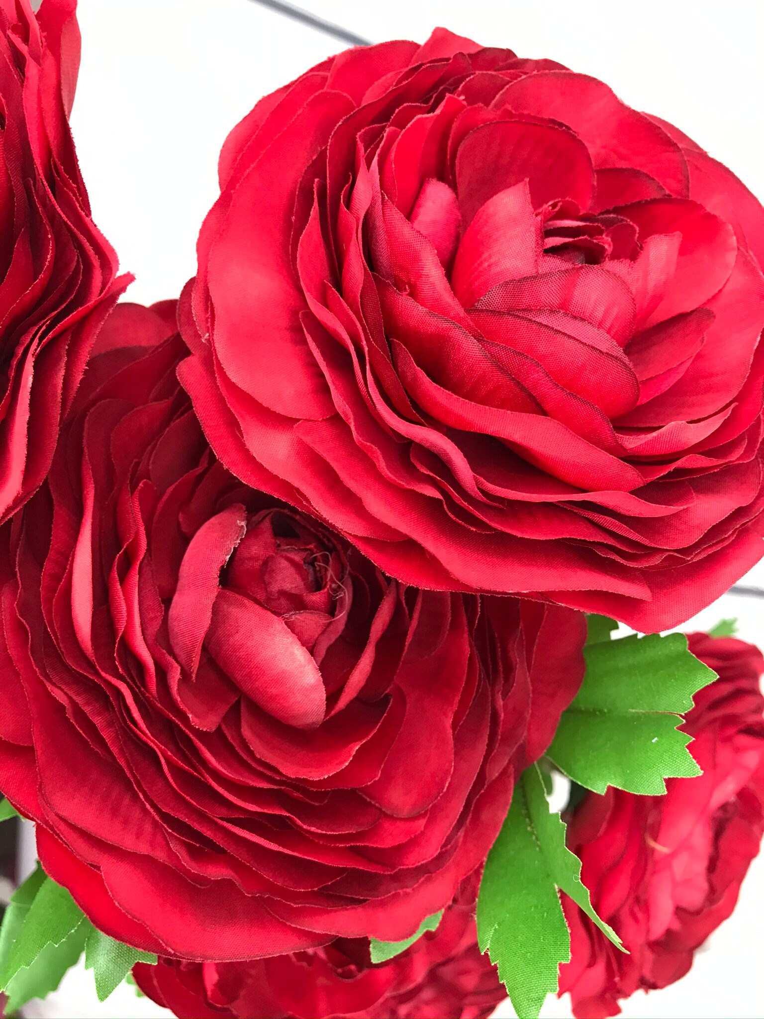 Large Red silk flowers Artificial Red Ranunculus Bush Etsy