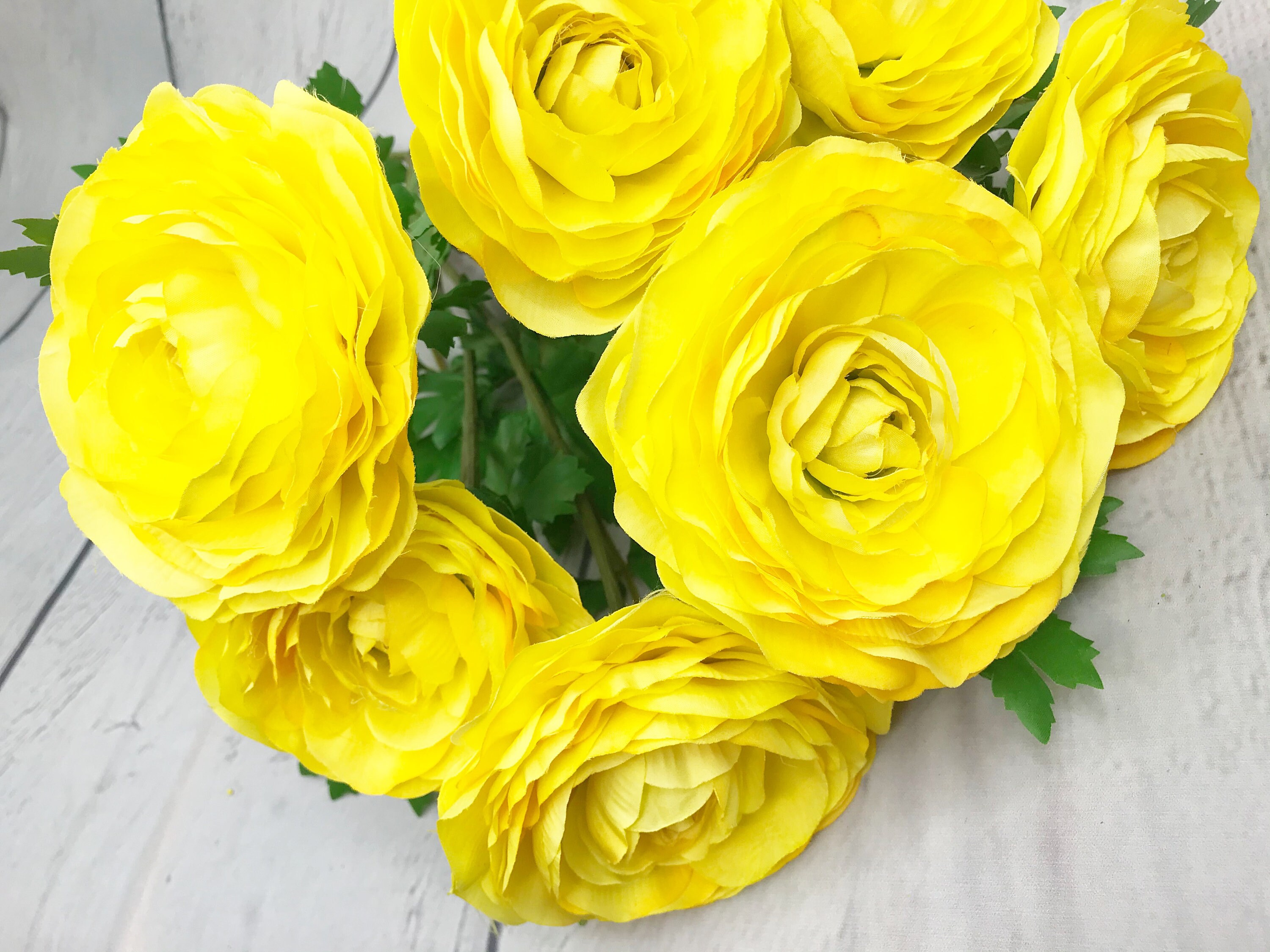 Large Yellow silk flowers Artificial Yellow Ranunculus Bush Etsy