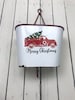 Red Truck Christmas wall metal Basket, Enamel Wear Wall basket, Metal Red truck basket, Christmas Wall basket, Red Truck decor, Keleas 