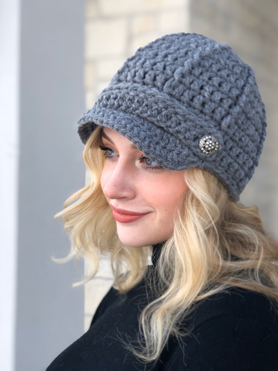 Womens Newsboy Hat / Crochet Newsboy 