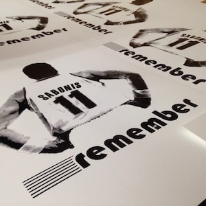 Arvydas Sabonis &quot;Remember&quot; Screen Print Poster