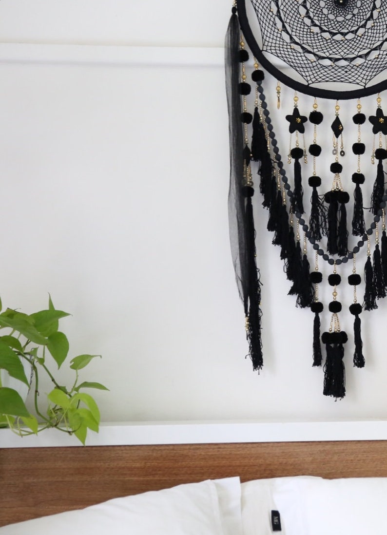 Extra Large Black and Gold Beads & Jewels Dreamcatcher Etsy