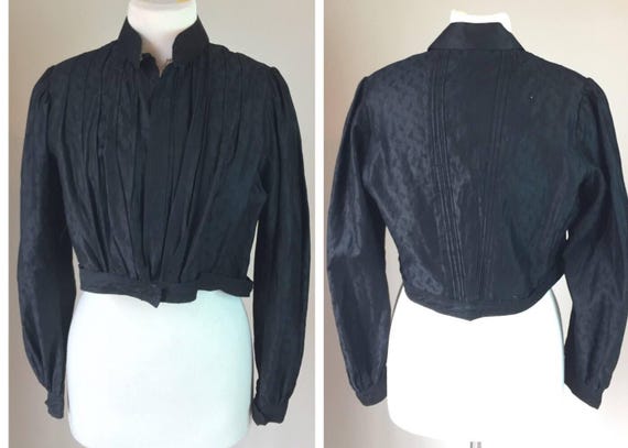 Antique Edwardian Black Silk Jacket