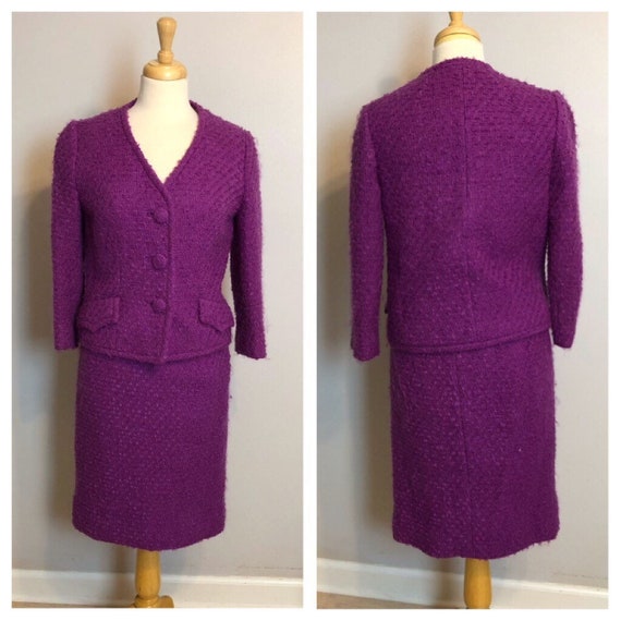 SALE Vintage Lilli Ann Raspberry Suit Size 2