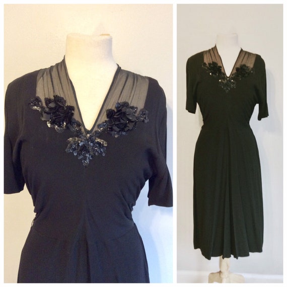 Vintage 40's Rayon Swing Dress 8
