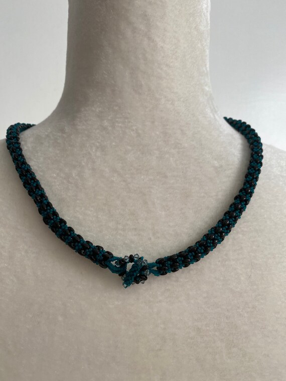 Daydreamer Rope Necklace Teal/black - Etsy