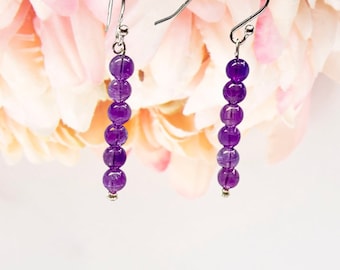Orecchini Ametista, Marcasiti E Argento 925 - Orecchini Ametista Marcasiti E Argento 925