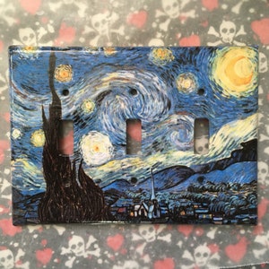light switch cover plate (triple toggle): Vincent Van Gogh's "Beautiful Starry Night"