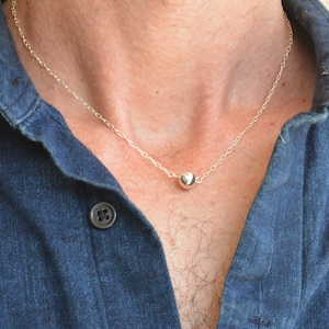 Mens silver necklace,Ball necklace,sterling silver men necklace,silver necklace,mens jewelry,minimalist necklace,gift for men,father&#39;s day