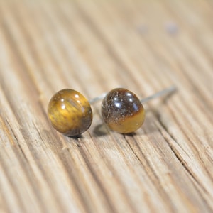 Mens earrings,sterling silver earrings,earrings for men,stud earrings,tiger eye earrings,gift for him