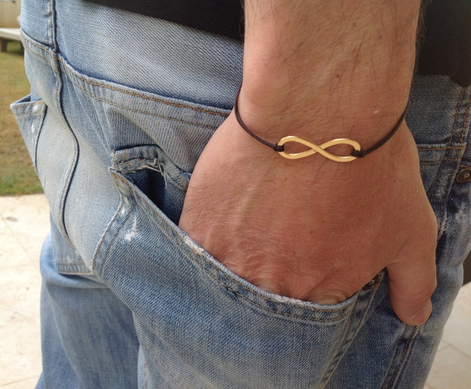 Men Forever Bracelet  Name Strings  Personalized Jewelery