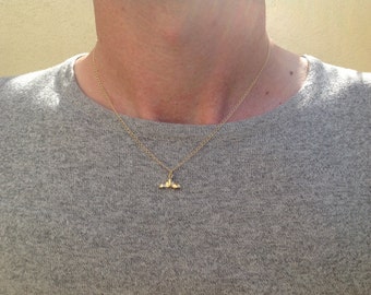 Mens necklace,whale necklace, whale tail, jewelry for man,mens gift, gold filled necklace, gift idea for him 066