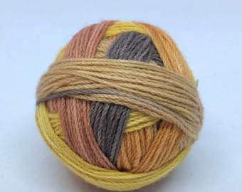 DK Cosy Hand-dyed Self-striping 100g 8 ply Wool Yarn Sandy Desert