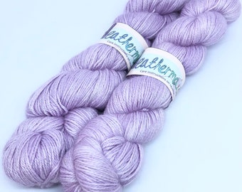 Allure, alpaga, soie, cachemire, teint à la main, 100 g, 4 fils, Fingering Lavender Mist