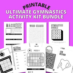 Ultimate Gymnastics Activity Kit Printables - Bundle of Puzzles, Games & Brain Buster Gymnastics Activities for people who love gymnastics