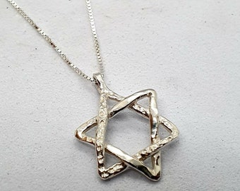 Pendentif étoile de David, collier étoile de David en argent, pendentif Magen David, pendentif juif unisexe, collier étoile juive, collier israélien