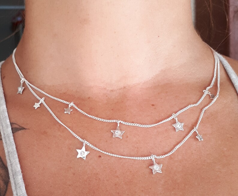 Valentine gift Silver Star Necklace
