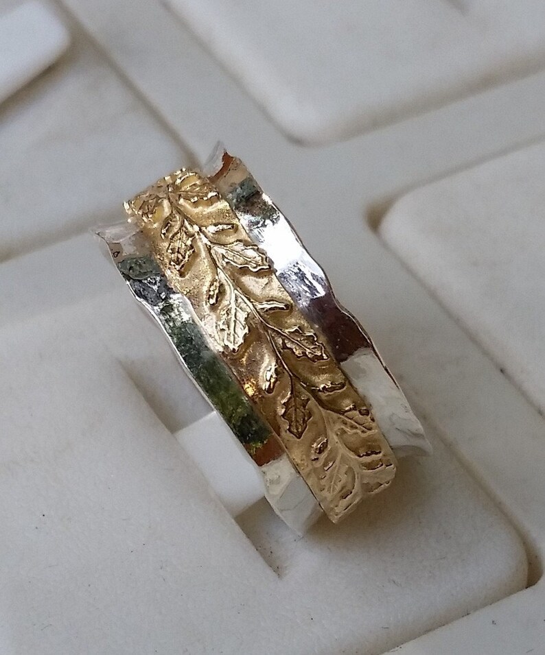 Wedding Ring Silver And Gold Handmade Wedding Band 14K Etsy