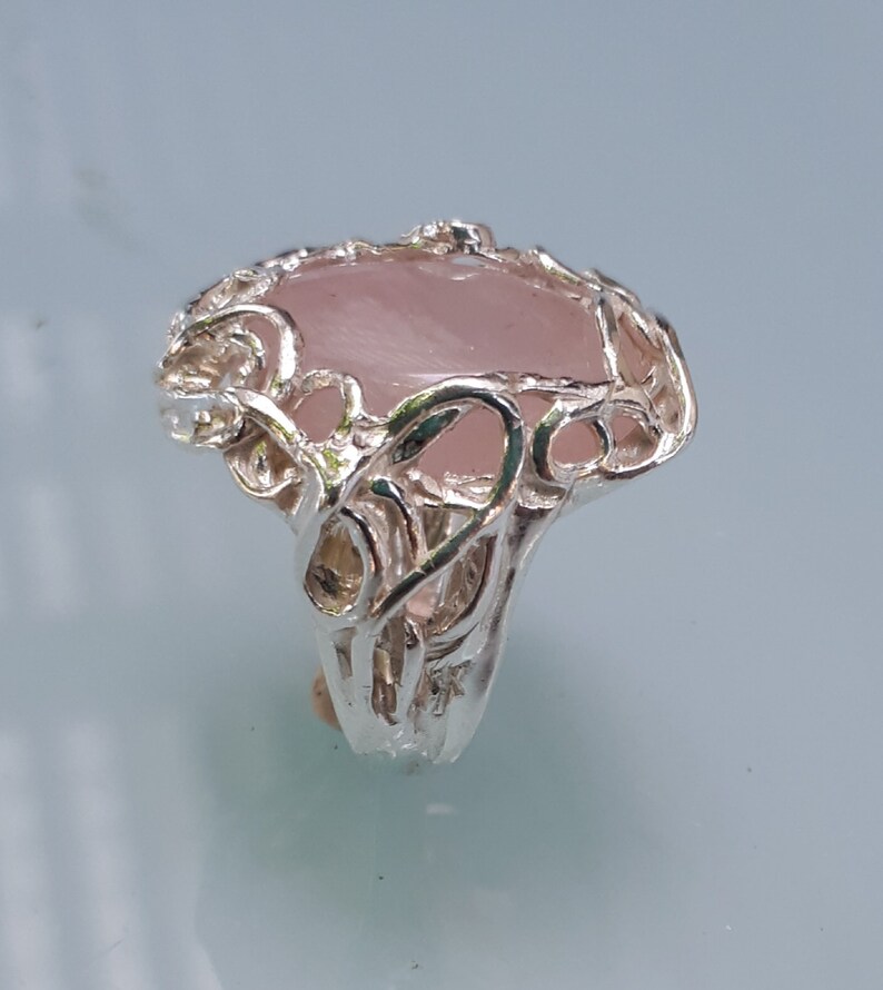 Friendship Ring easter sale Handmade Rose Quartz Ring express shipping Rose Quartz Silver Ring Statement Ring