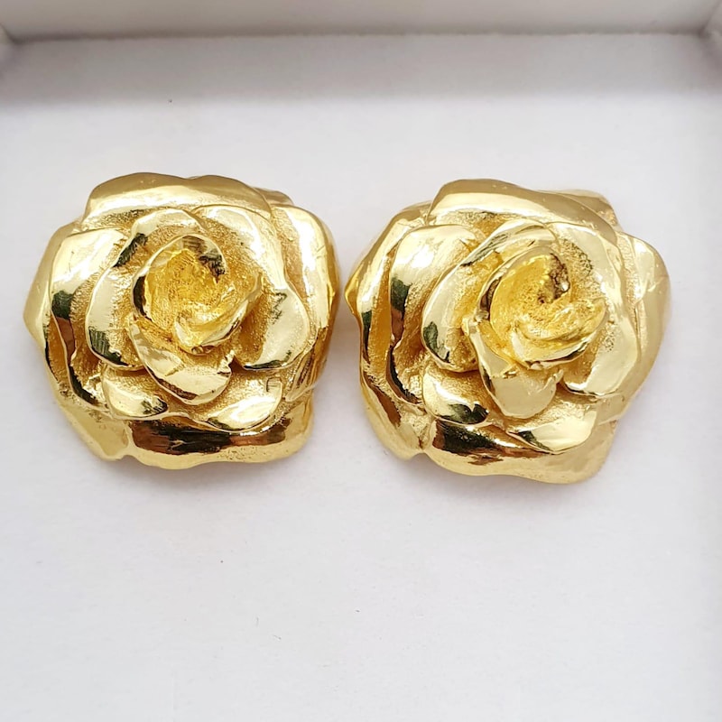 Golden Flower Studs
