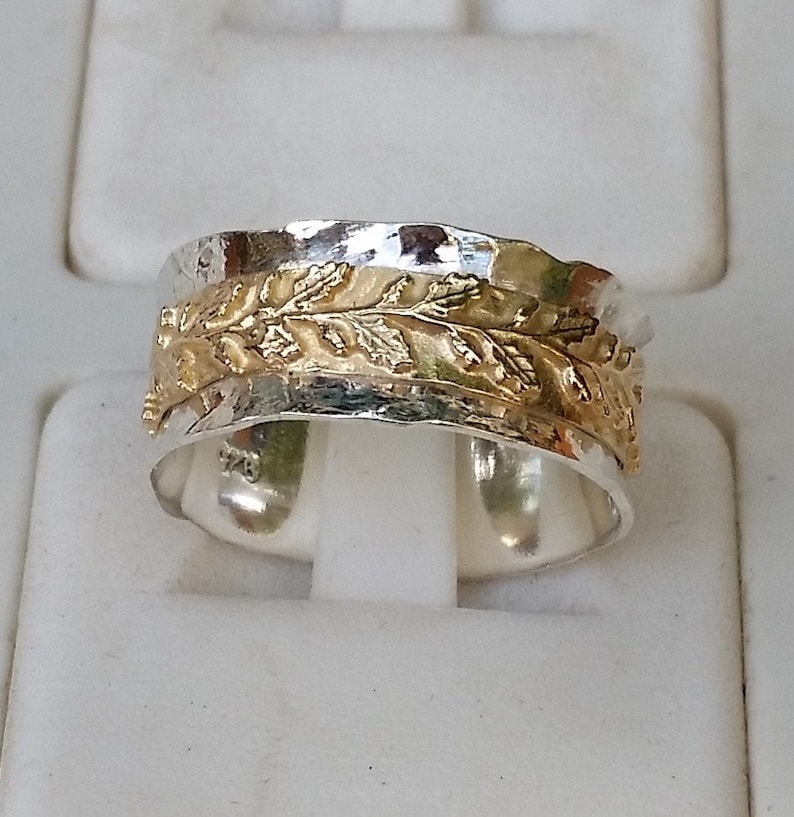 Wedding Ring Silver And Gold Handmade Wedding Band 14K Etsy