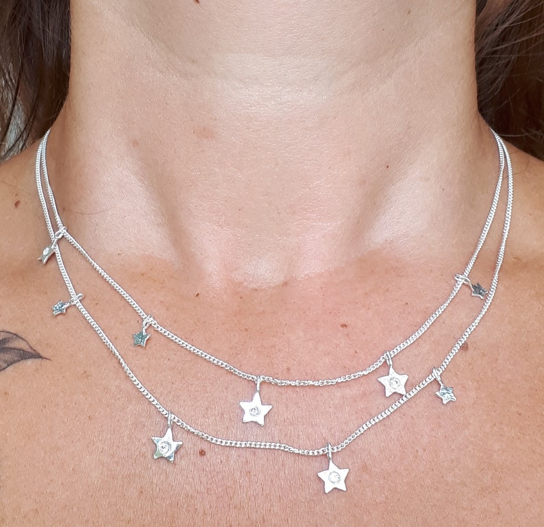 Valentine gift Silver Star Necklace